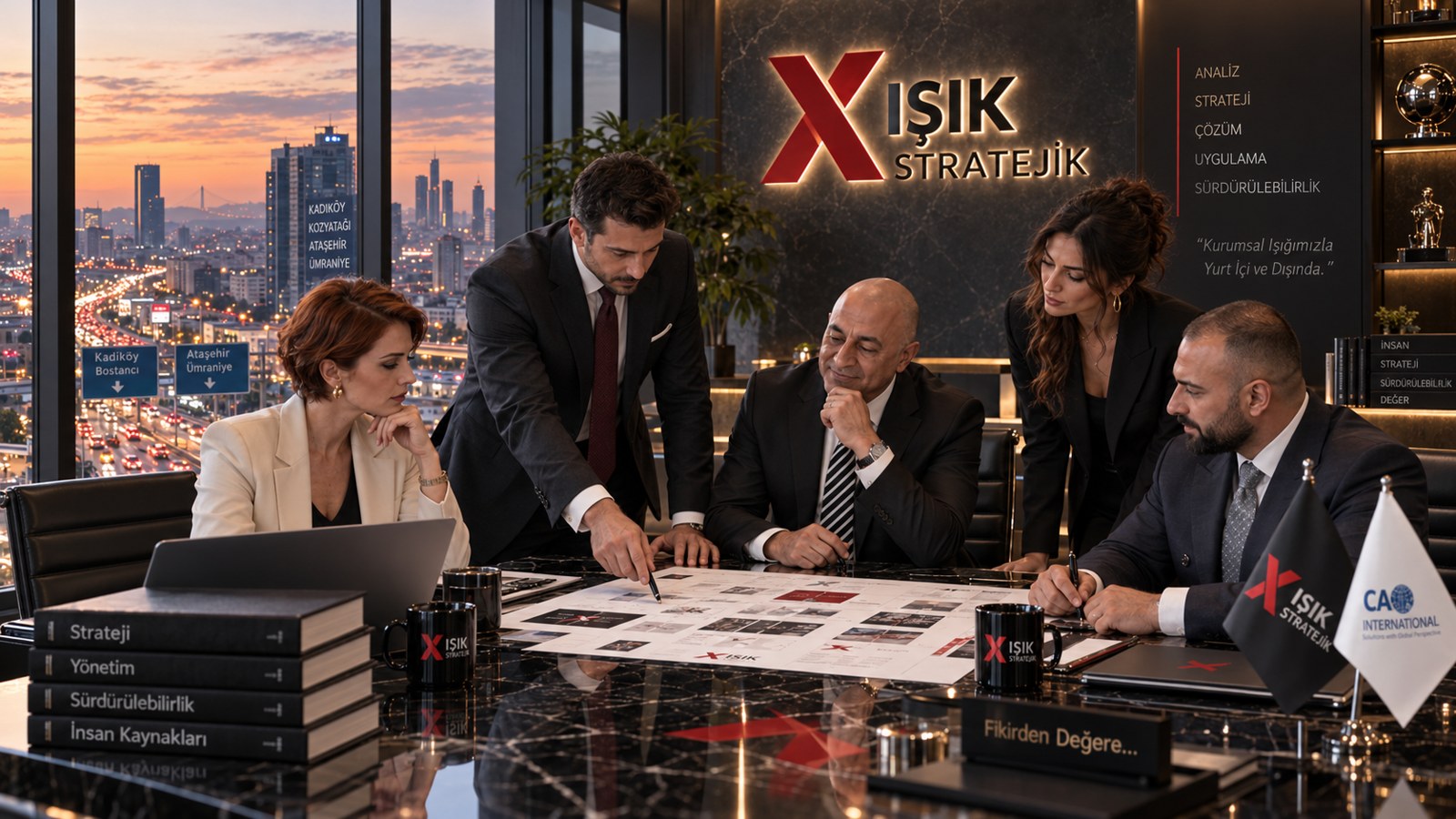 X IŞIK Stratejik kurumsal yönetim ve CA INTERNATIONAL GROUP iştirak yapısı